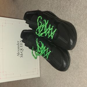 Men's Alexander McQueen Black High Top Leather Sneakers - European Size 46(US12)